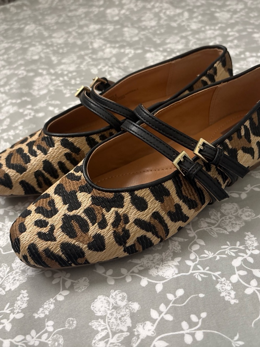 Dolce Vita Leopard-Print Mary Jane Flats in Tan and Black - Picture 2 of 4